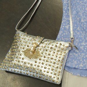 Studded Silver purse or clutch